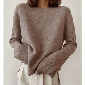 Jenni Kayne Taupe Brown Everyday Wool Cashmere Blend Sweater Women's Size Small